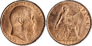 1 Penny Vereinigtes Königreich von Großbritannien und Irland (1801-1922) Bronze Eduard VII (1841-1910)