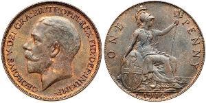 1 Penny Vereinigtes Königreich von Großbritannien und Irland (1801-1922) Bronze George V (1865-1936)