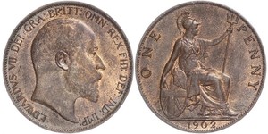 1 Penny Vereinigtes Königreich von Großbritannien und Irland (1801-1922) Bronze Eduard VII (1841-1910)