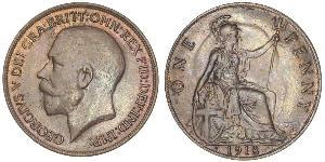 1 Penny Vereinigtes Königreich von Großbritannien und Irland (1801-1922) Bronze George V (1865-1936)