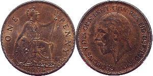 1 Penny Vereinigtes Königreich von Großbritannien und Irland (1801-1922) Bronze George V (1865-1936)