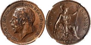 1 Penny Vereinigtes Königreich von Großbritannien und Irland (1801-1922) Bronze George V (1865-1936)