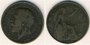 1 Penny Vereinigtes Königreich von Großbritannien und Irland (1801-1922) Bronze George V (1865-1936)