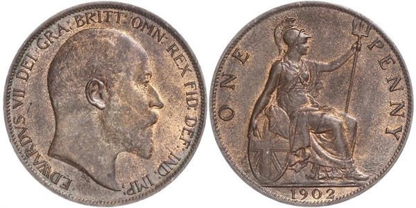 1 Penny Vereinigtes Königreich von Großbritannien und Irland (1801-1922) Bronze Eduard VII (1841-1910)