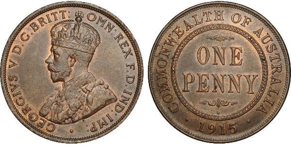 1 Penny Ôstralie (1788 - 1939) Bronze George V (1865-1936)