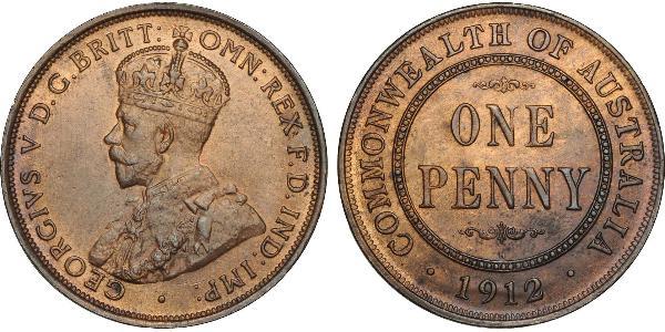 1 Penny Australia (1788 - 1939) Bronzo Giorgio V (1865-1936)