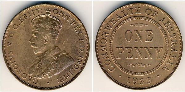 1 Penny Australia (1788 - 1939) Bronzo Giorgio V (1865-1936)