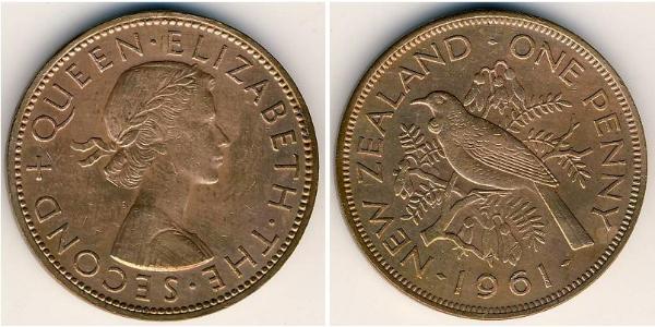 1 Penny Nuova Zelanda Bronzo Elisabetta II (1926-2022)