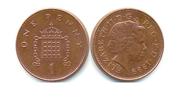 1 Penny Regno Unito (1922-) Bronzo Elisabetta II (1926-2022)