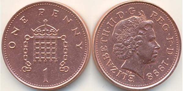 1 Penny Regno Unito (1922-) Bronzo Elisabetta II (1926-2022)