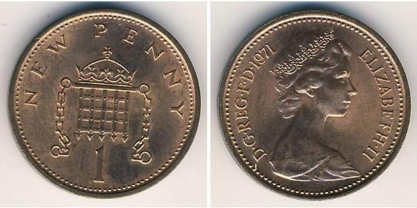 1 Penny Regno Unito (1922-) Bronzo Elisabetta II (1926-2022)