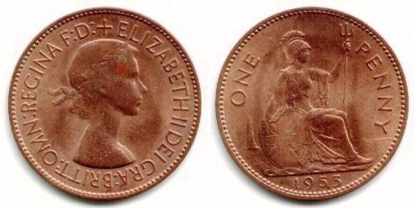 1 Penny Regno Unito (1922-) Bronzo Elisabetta II (1926-2022)