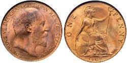 1 Penny Regno Unito di Gran Bretagna e Irlanda (1801-1922) Bronzo Edoardo VII (1841-1910)