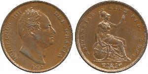 1 Penny Regno Unito di Gran Bretagna e Irlanda (1801-1922) Bronzo Guglielmo IV (1765-1837)