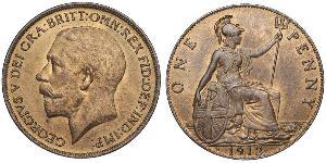 1 Penny Regno Unito di Gran Bretagna e Irlanda (1801-1922) Bronzo Giorgio V (1865-1936)