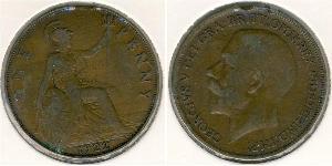 1 Penny Regno Unito di Gran Bretagna e Irlanda (1801-1922) Bronzo Giorgio V (1865-1936)