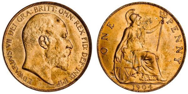 1 Penny Regno Unito di Gran Bretagna e Irlanda (1801-1922) Bronzo Edoardo VII (1841-1910)