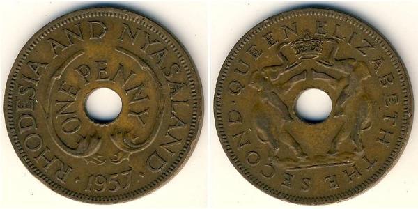 1 Penny Rhodesia (1965 - 1979) Bronzo Elisabetta II (1926-2022)