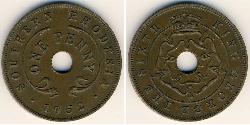 1 Penny Southern Rhodesia (1923-1980) Bronzo Giorgio VI (1895-1952)