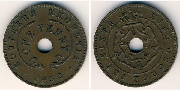1 Penny Southern Rhodesia (1923-1980) Bronzo Giorgio VI (1895-1952)