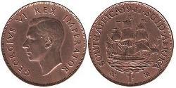 1 Penny Sudafrica Bronzo Giorgio VI (1895-1952)