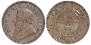 1 Penny Sudafrica Bronzo Paul Kruger (1825 - 1904)