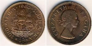 1 Penny Sudafrica Bronzo Elisabetta II (1926-2022)