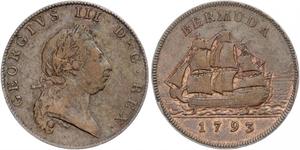 1 Penny Bermudas Cobre Jorge III (1738-1820)