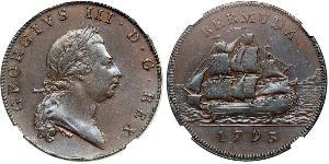 1 Penny Bermudas Cobre Jorge III (1738-1820)