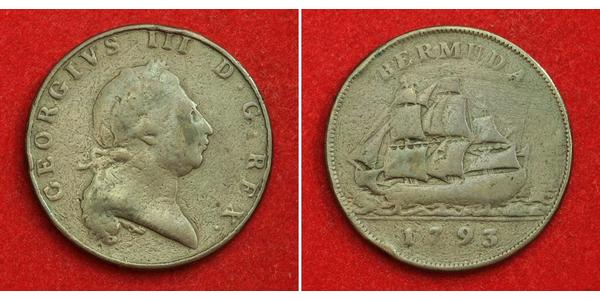 1 Penny Bermudas Cobre Jorge III (1738-1820)