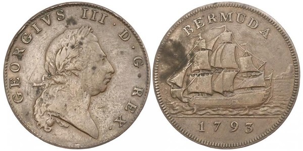 1 Penny Bermudas Cobre Jorge III (1738-1820)