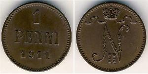 1 Penny Gran Ducado de Finlandia (1809 - 1917) Cobre Nicolás II (1868-1918)