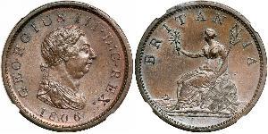 1 Penny Reino Unido de Gran Bretaña e Irlanda (1801-1922) Cobre Jorge III (1738-1820)