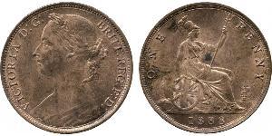 1 Penny Reino Unido de Gran Bretaña e Irlanda (1801-1922) Cobre Victoria (1819 - 1901)