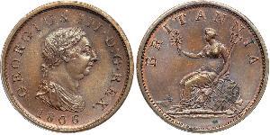 1 Penny Reino Unido de Gran Bretaña e Irlanda (1801-1922) Cobre Jorge III (1738-1820)