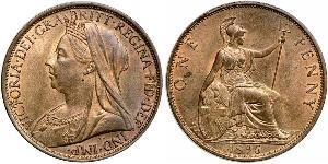 1 Penny Reino Unido de Gran Bretaña e Irlanda (1801-1922) Cobre Victoria (1819 - 1901)