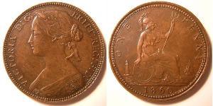 1 Penny Reino Unido de Gran Bretaña e Irlanda (1801-1922) Cobre Victoria (1819 - 1901)