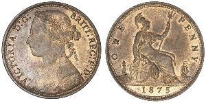 1 Penny Reino Unido de Gran Bretaña e Irlanda (1801-1922) Cobre Victoria (1819 - 1901)