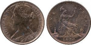 1 Penny Reino Unido de Gran Bretaña e Irlanda (1801-1922) Cobre Victoria (1819 - 1901)