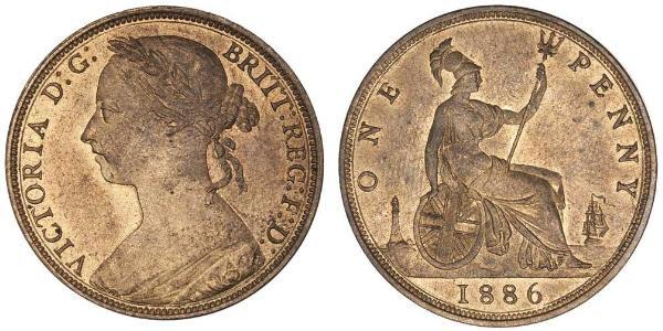 1 Penny Reino Unido de Gran Bretaña e Irlanda (1801-1922) Cobre Victoria (1819 - 1901)