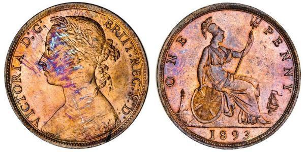 1 Penny Reino Unido de Gran Bretaña e Irlanda (1801-1922) Cobre Victoria (1819 - 1901)