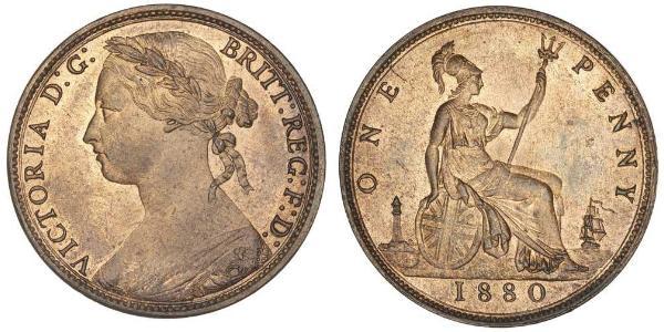 1 Penny Reino Unido de Gran Bretaña e Irlanda (1801-1922) Cobre Victoria (1819 - 1901)