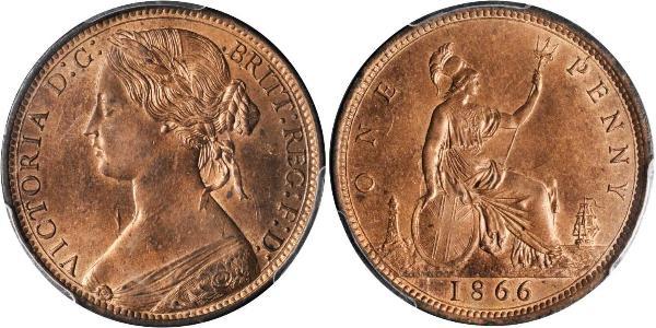 1 Penny Reino Unido de Gran Bretaña e Irlanda (1801-1922) Cobre Victoria (1819 - 1901)