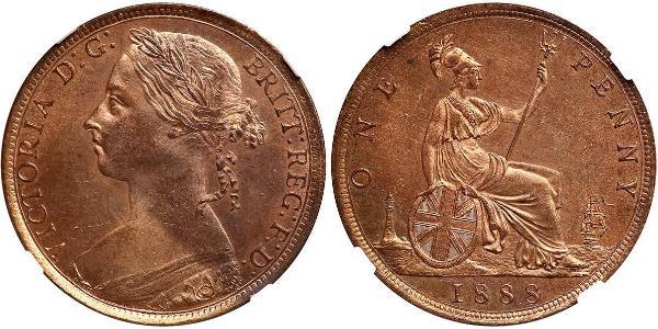 1 Penny Reino Unido de Gran Bretaña e Irlanda (1801-1922) Cobre Victoria (1819 - 1901)