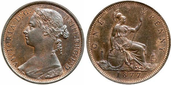 1 Penny Reino Unido de Gran Bretaña e Irlanda (1801-1922) Cobre Victoria (1819 - 1901)