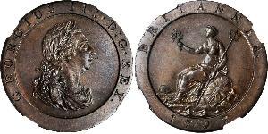 1 Penny Reino de Gran Bretaña (1707-1801) Cobre Jorge III (1738-1820)