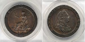 1 Penny Kingdom of Great Britain (1707-1801) Copper George III (1738-1820)