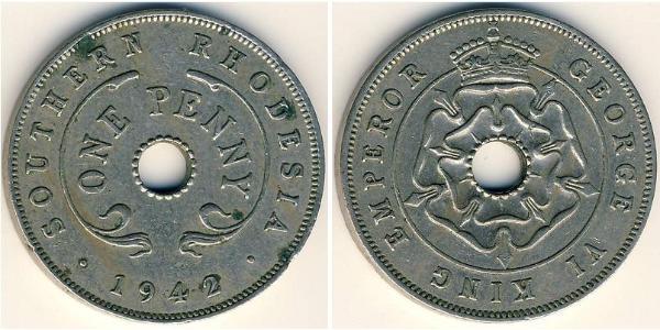 1 Penny Southern Rhodesia (1923-1980) Copper/Nickel George VI (1895-1952)