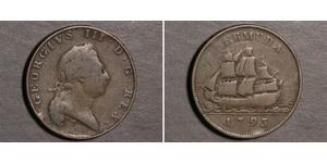 1 Penny Bermudes Cuivre George III (1738-1820)
