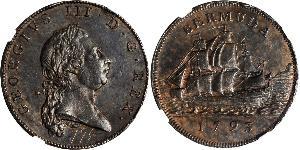 1 Penny Bermudes Cuivre George III (1738-1820)